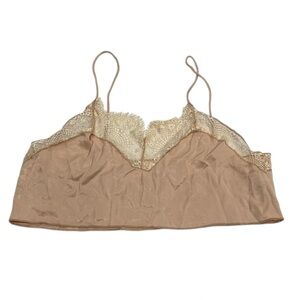 Free People Lace Cami Cropped Feminine Romantic Neutral Festival Concert